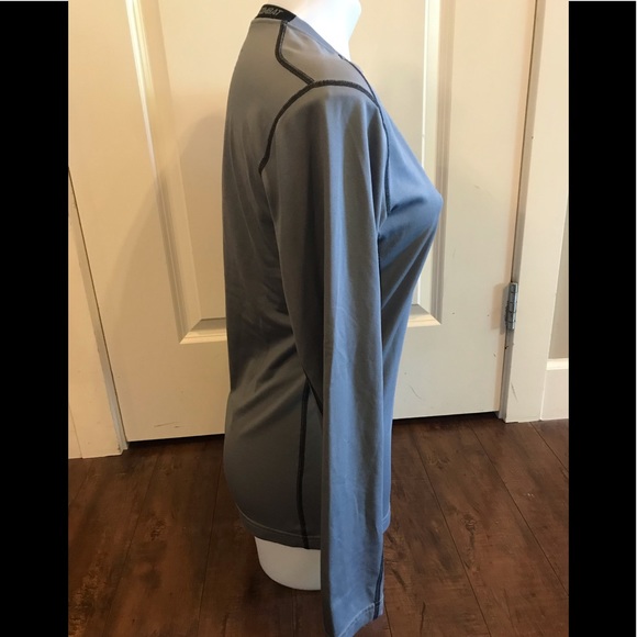 Men’s Crew Neck Nike Pro Combat Dry-fit Grey Fitted Hyperwarm Long sleeve Top - Picture 5 of 11